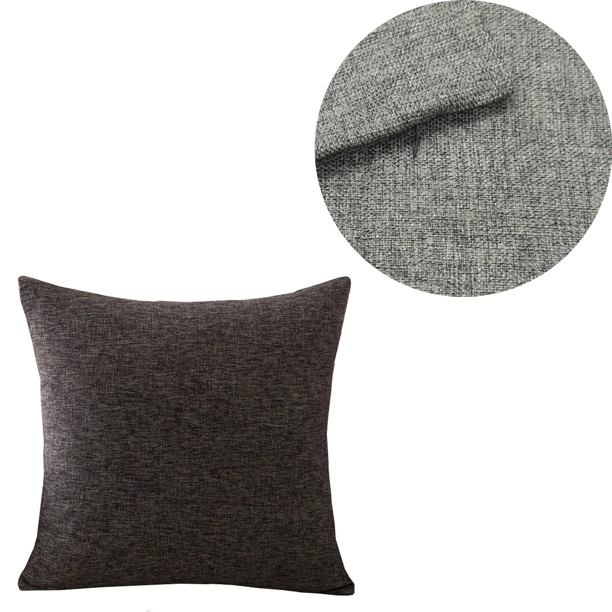 Solid Linen-Blend Cushion Cover – Multiple Sizes
