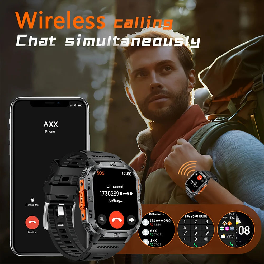 Outdoor GPS Sports Smartwatch with Compass & Calls