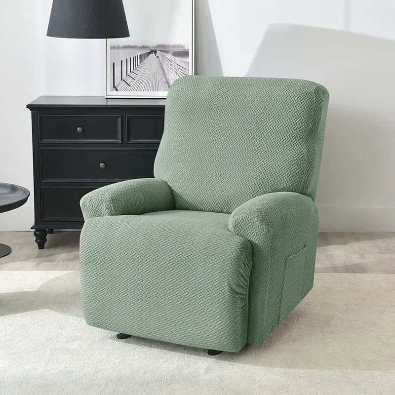 1/2/3 Seater Recliner Sofa Cover Jacquard Solid Color Stretch Couch Coushion Solid Color Sofa Slipcover for Living Room Home