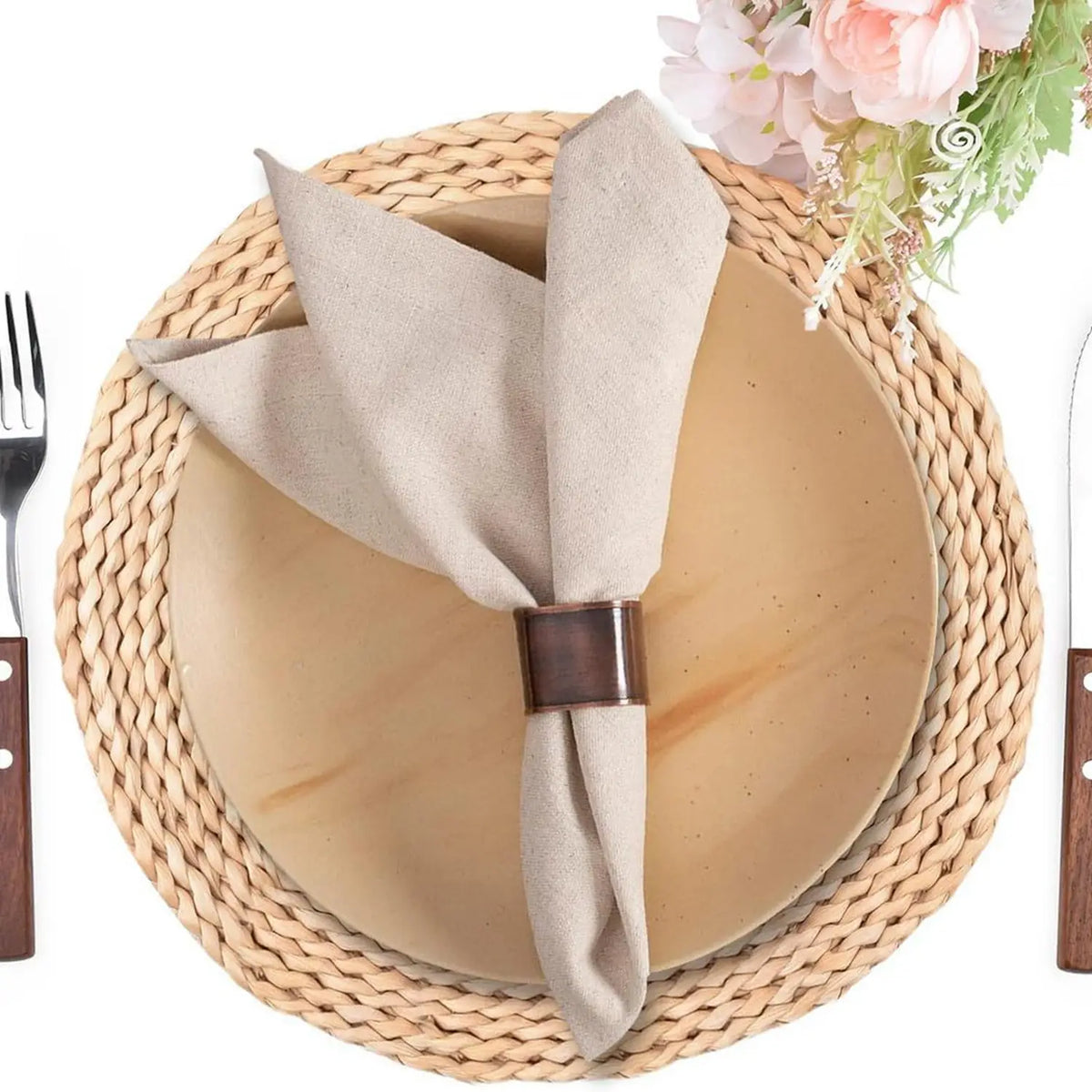 12-Piece Linen Dinner Napkin Set for Table Settings