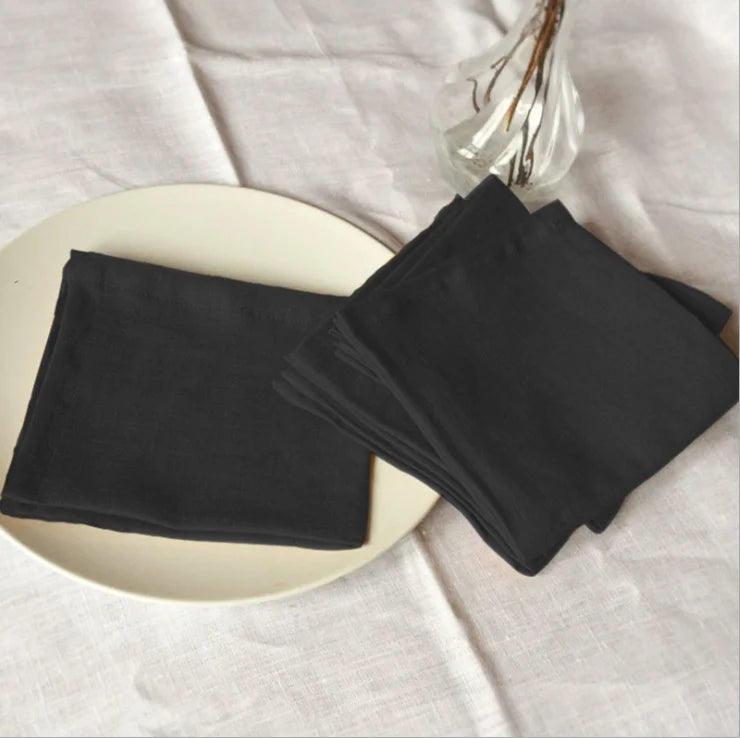 4-Piece Pure Linen Napkin Set – 40×40 cm
