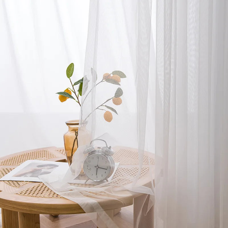 White Tulle Sheer Curtain Panel – Multiple Sizes