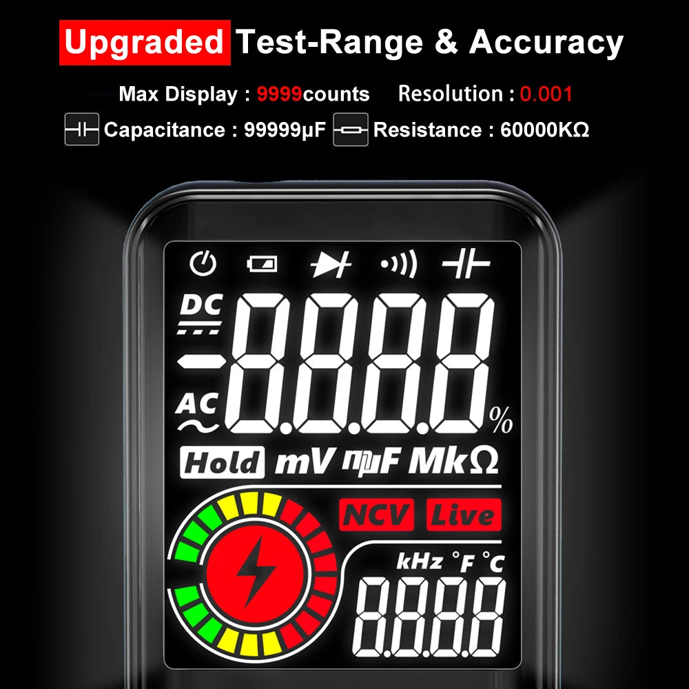 BSIDE Digital Multimeter Smart Electrician Tester USB Charge T-RMS DC AC Voltage Capacitance Ohm Hz NCV Professional Multitester