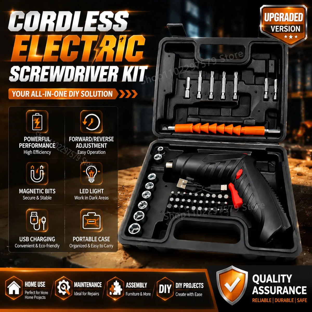 3.6V Rechargeable Electric Screwdriver Kit Options