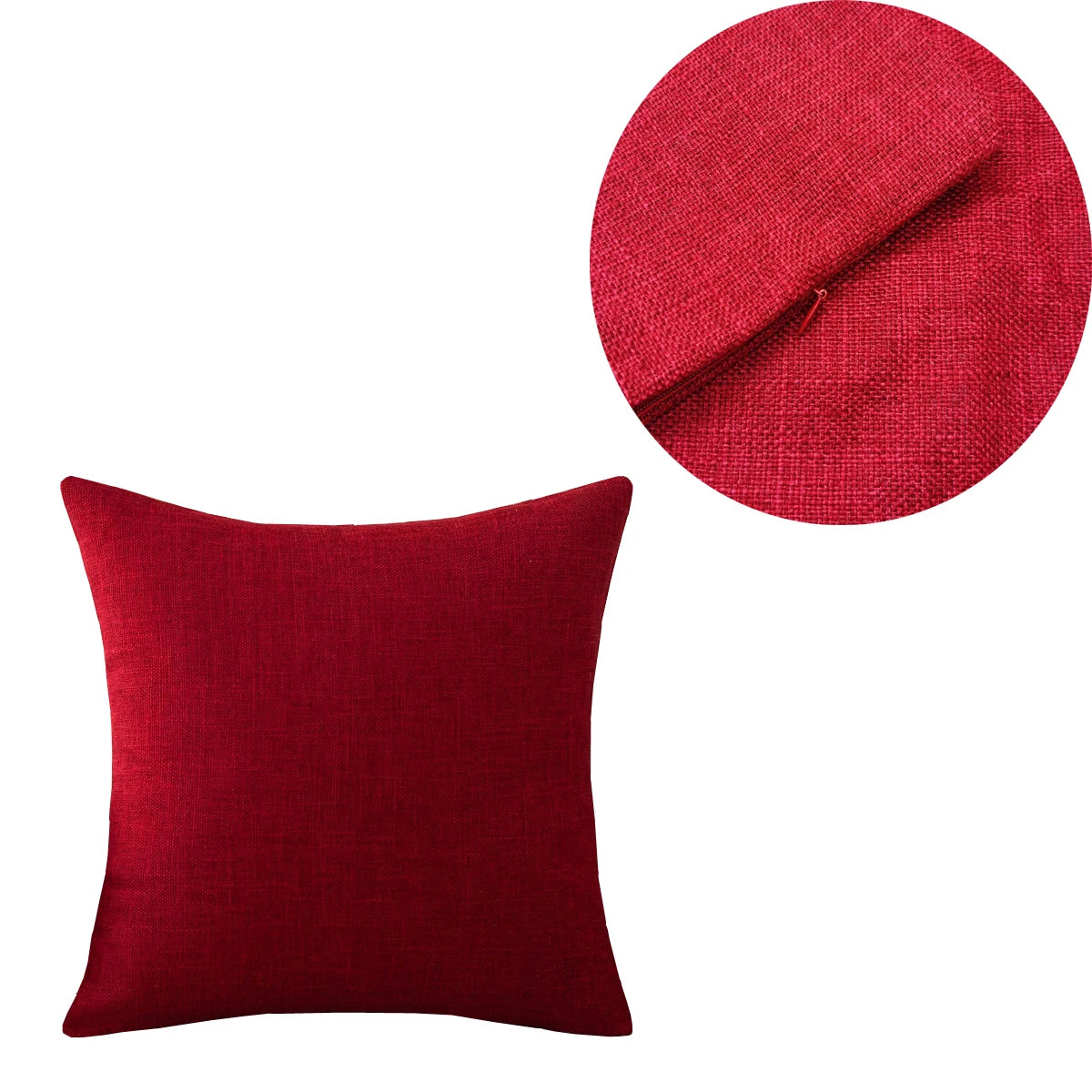 Solid Linen-Blend Cushion Cover – Multiple Sizes