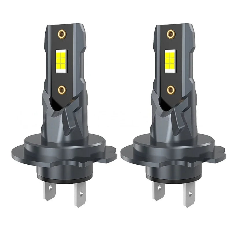 זוג נורות LED H7 קומפקטיות 12V עם קירור מאוורר