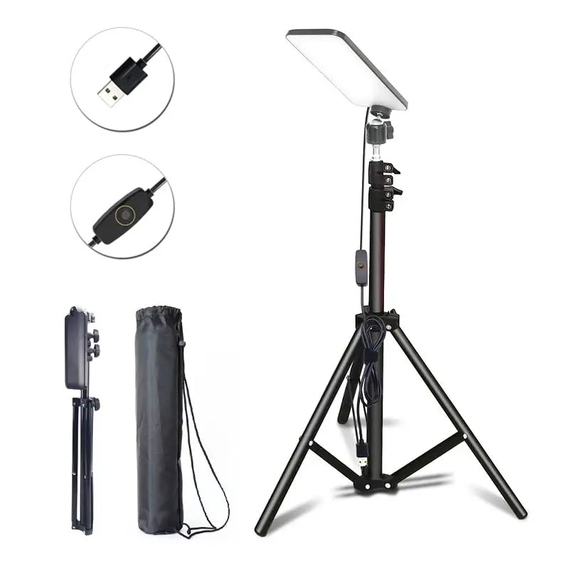 Portable Outdoors Led Work Light USB Tripod Camping Lamp Spotlight SMD Telescopic Pillar Lamps Collapsible Outdoor Picnic Light