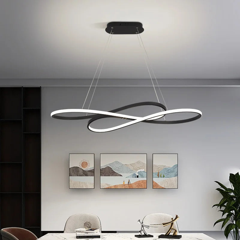 Nordic Simple LED Restaurant Pendant Lights Creative Light Luxury Dining Room Large Chandelier Modern Home Indoor Lighting Lamps