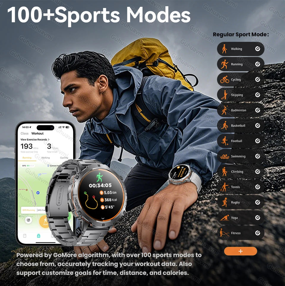 TANK X3 1000mAh Outdoor Smartwatch, 10ATM
