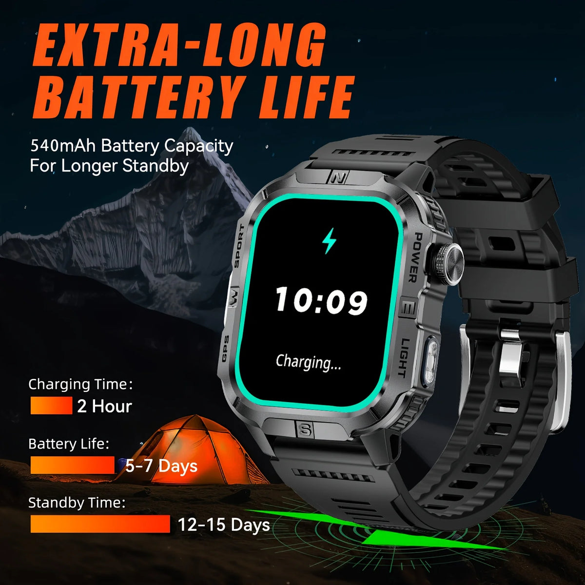 Outdoor GPS Sports Smartwatch with Compass & Calls