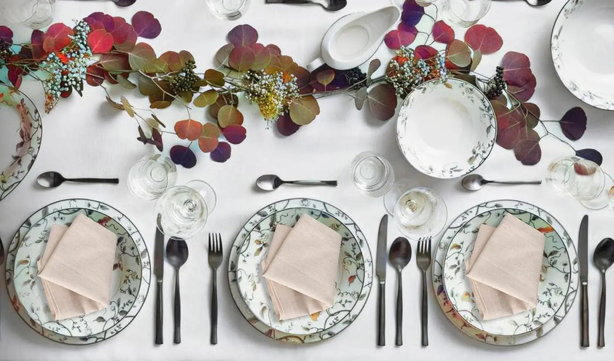 12-Piece Linen Dinner Napkin Set for Table Settings