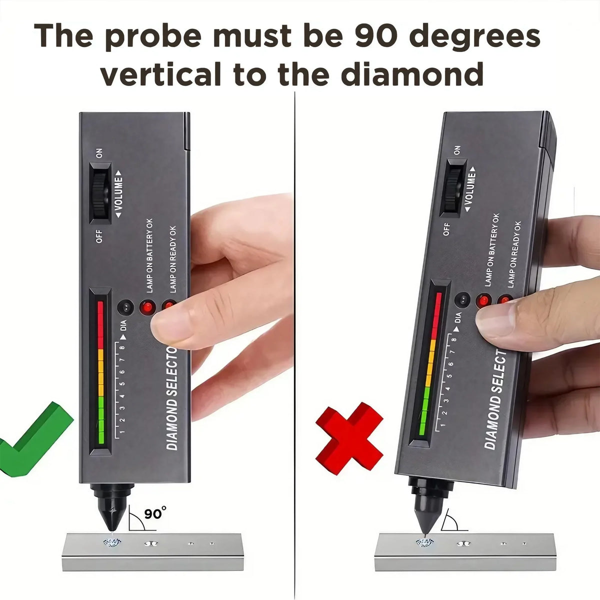 Probe the stone vertically