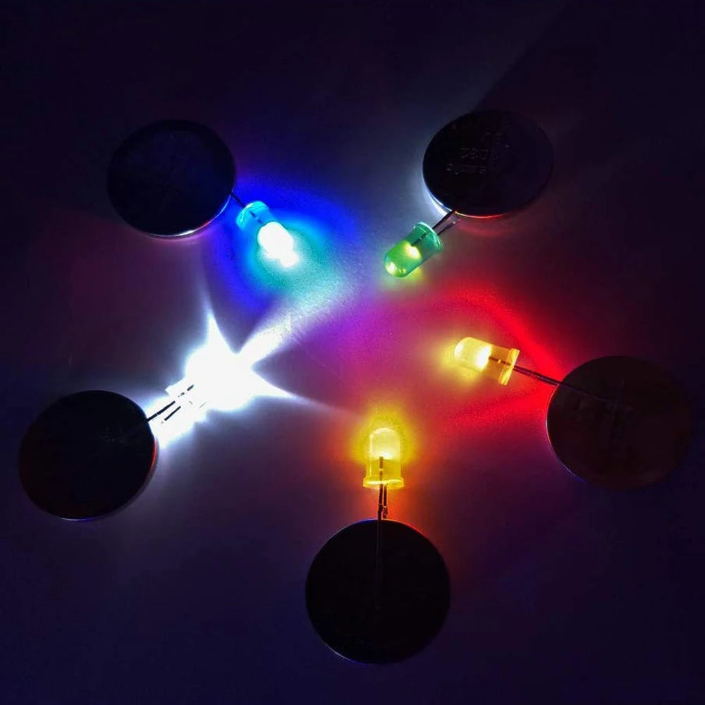 100-Pack 3mm/5mm Round LEDs for DIY Electronics