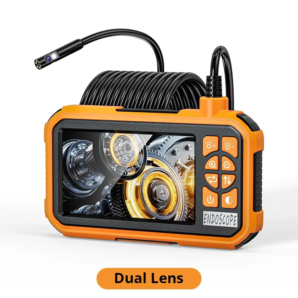 FUERS 1/5/10/20/30M Single/Dual Lens Endoscope Camera 1080P Semi-Rigid Snake Camera Sewer Cable 2600mAh Battery for Pipeline