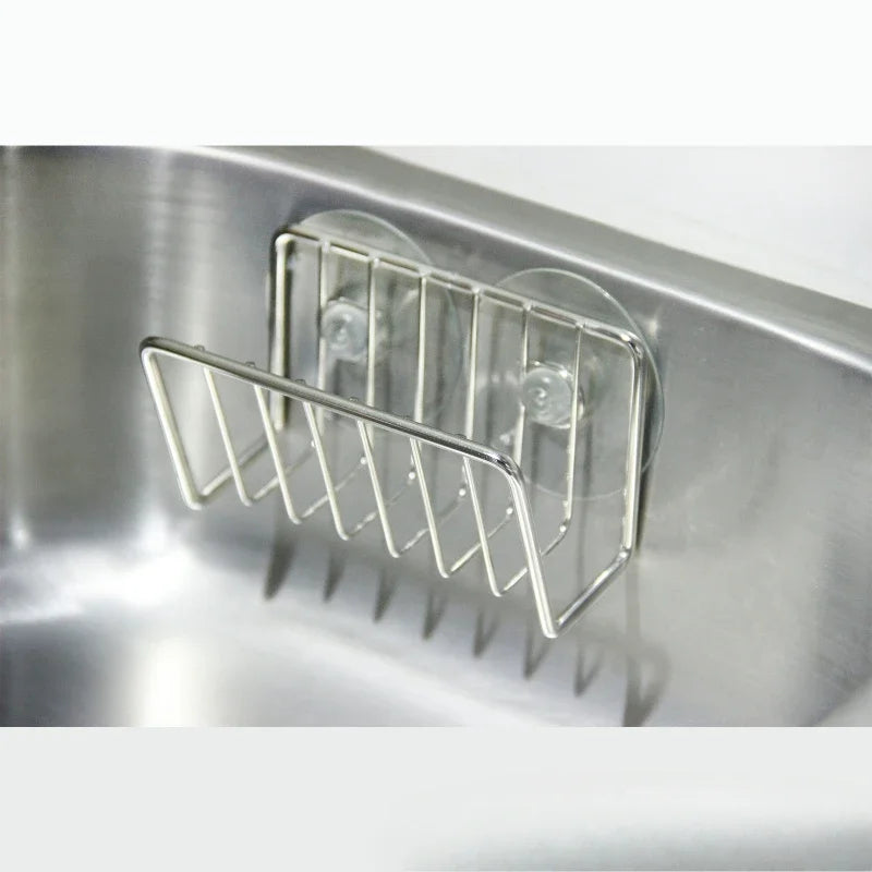 Stainless Steel Sink Sponge Rack – No-Drill Drain Holder