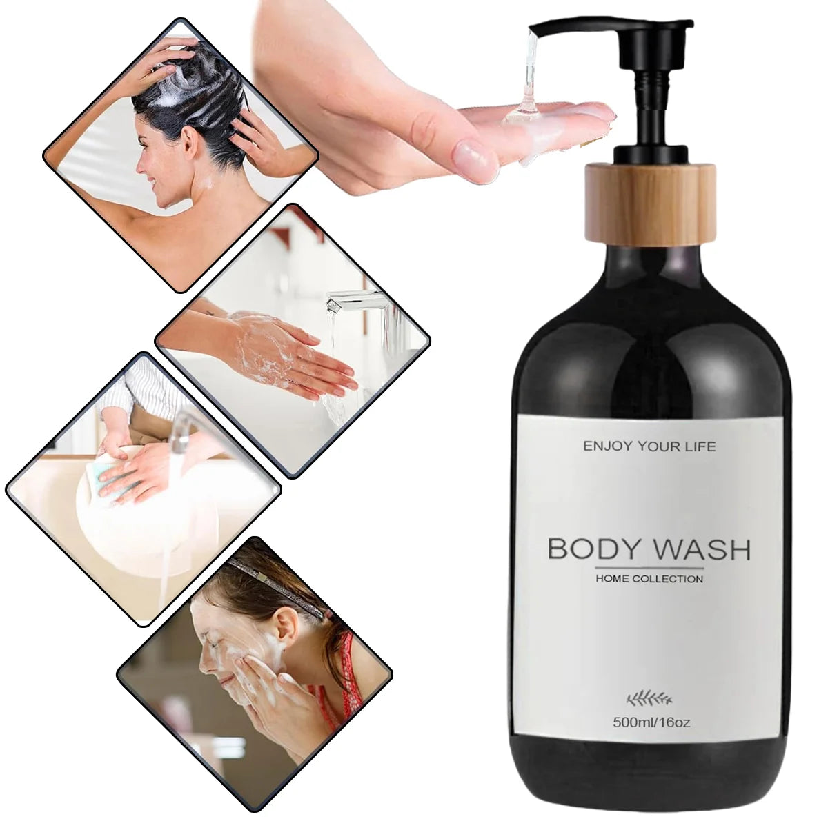500ml Refillable Soap Dispenser Bottle – Waterproof Labels