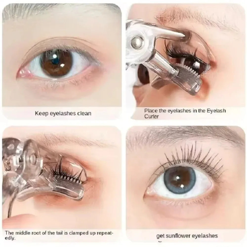 Dual-Type Eyelash Curler with Comb – Wide & Partial Clip Options, Waterproof, Long-Lasting, Natural Curl, Unisex Certified
