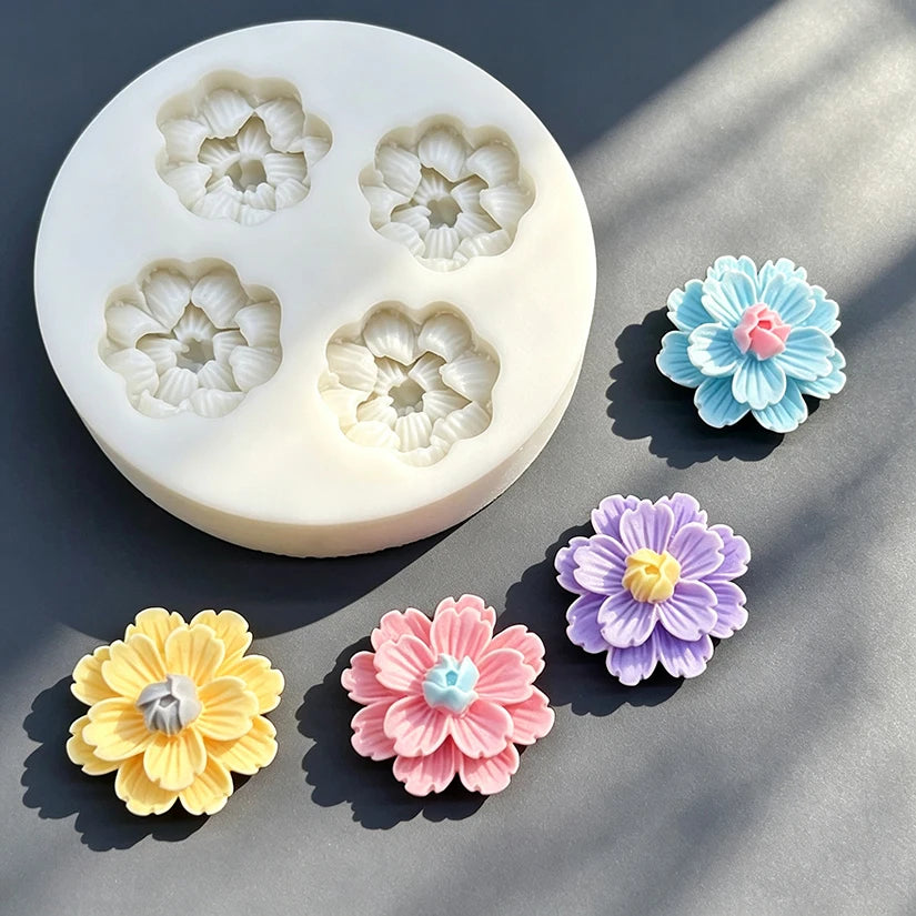 Flower Sakura Daisy Silicone Cake Baking Mold Sugarcraft Chocolate Cupcake Resin Tools Fondant Decorating Tools