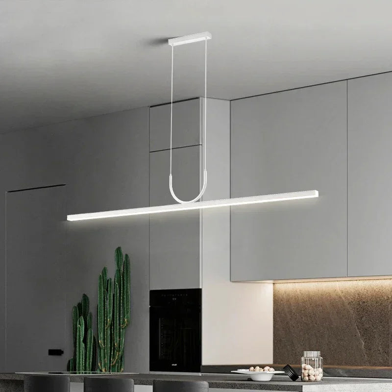 Nordic Minimalist LED Ceiling Chandelier for Dining Living Room Table Kitchen Island Simple Pendant Lamp Indoor Lighting Fixture