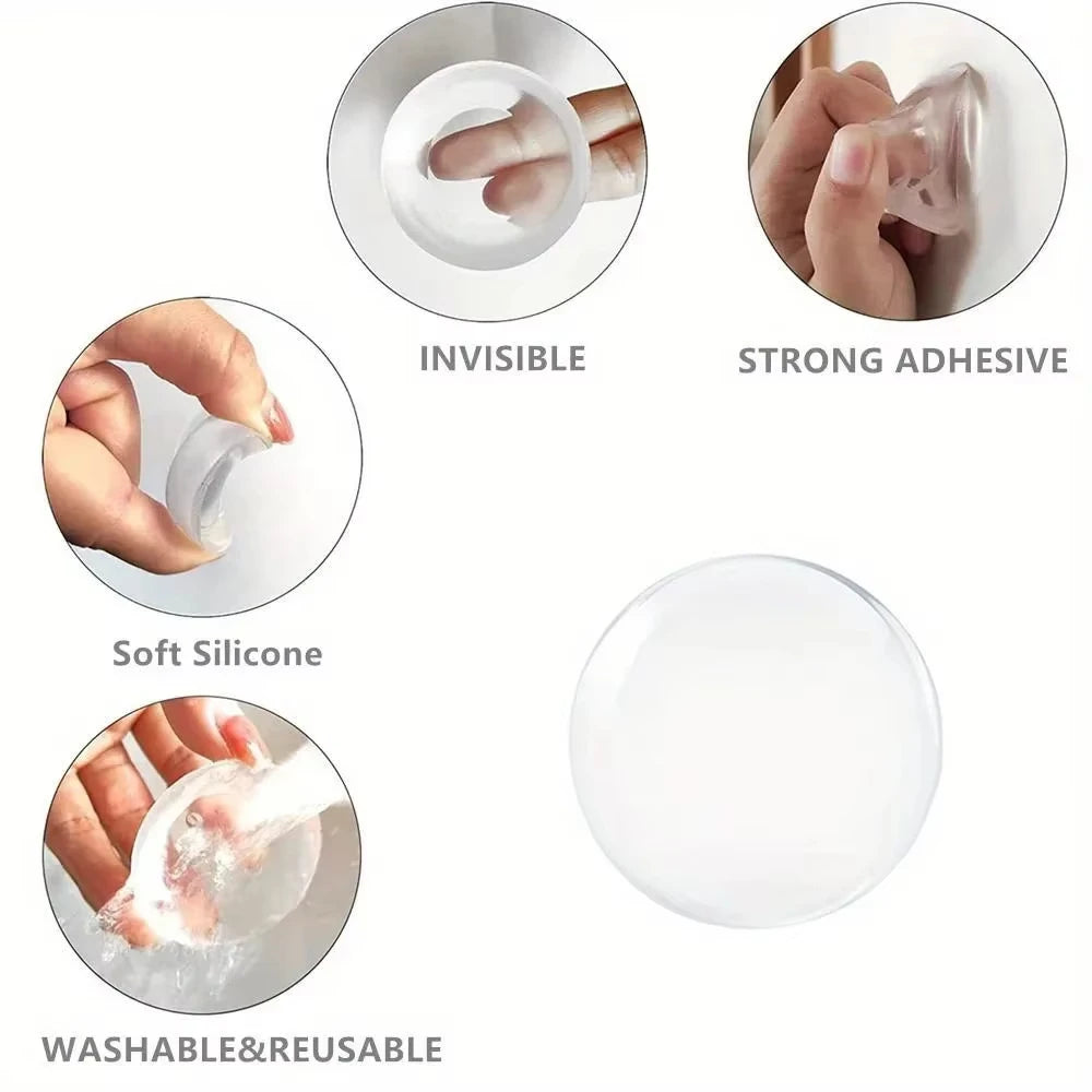 Door Knob Wall Shield Clear Soft Rubber Door Stopper Door Handle Bumper Wall Protector Mute Stickers Muffler Pad Protective Plug