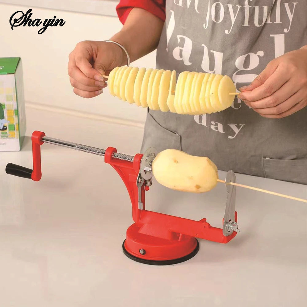 Manual Spiral Potato Cutter — Suction Base