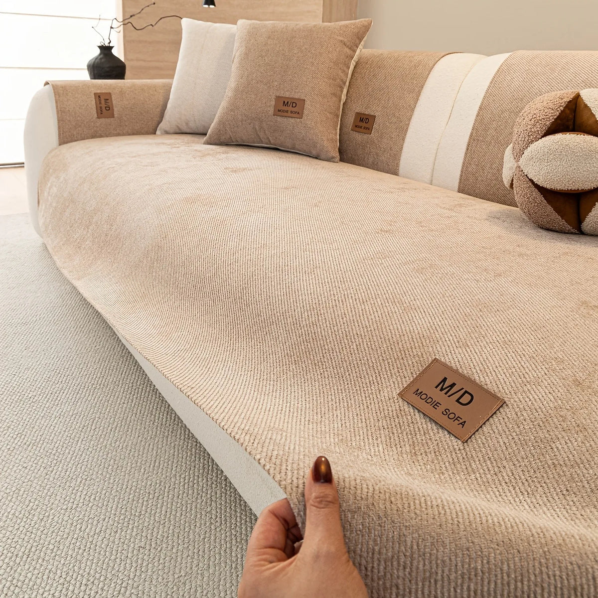 Non-Slip Chenille Sofa Cover Mat – Multiple Sizes
