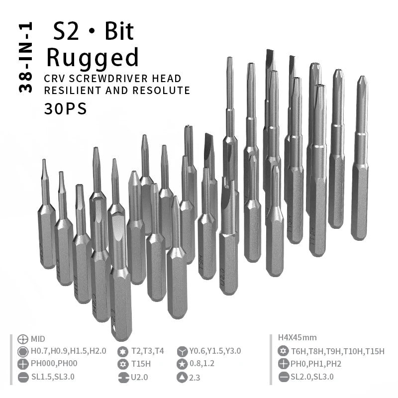 Electric Screwdriver Set Precision Power Tool Kit  Rechargeable With LED Light 30 Bits For PC Mobile Phone Repair Tools DIY Hand