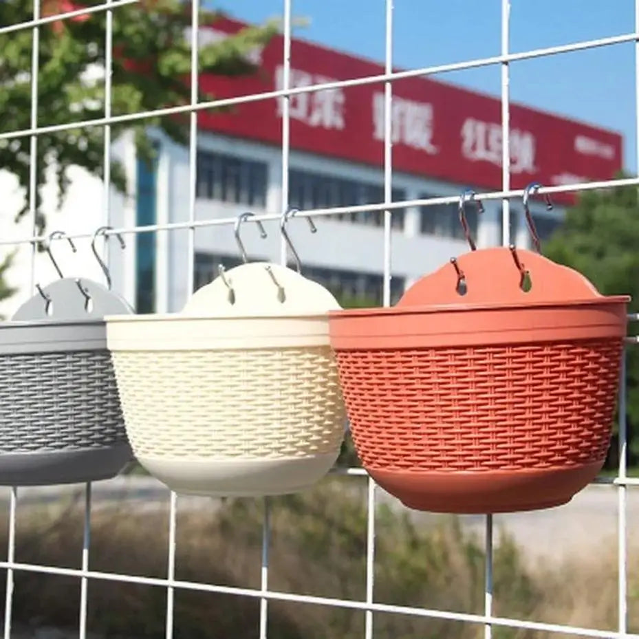Rattan-Look Wall Planter — Drainage Screen