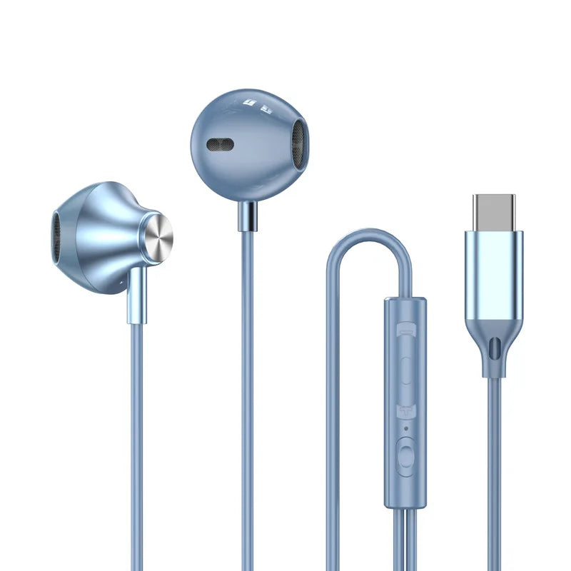 Wired In-Ear Earphones with Mic, USB-C & 3.5mm Options