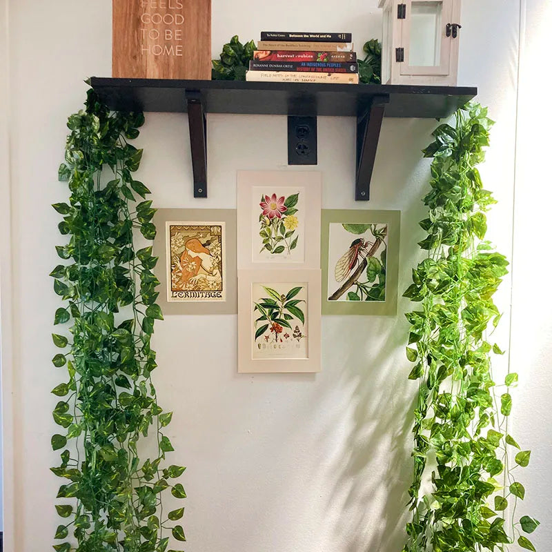 Pairs with shelves and art