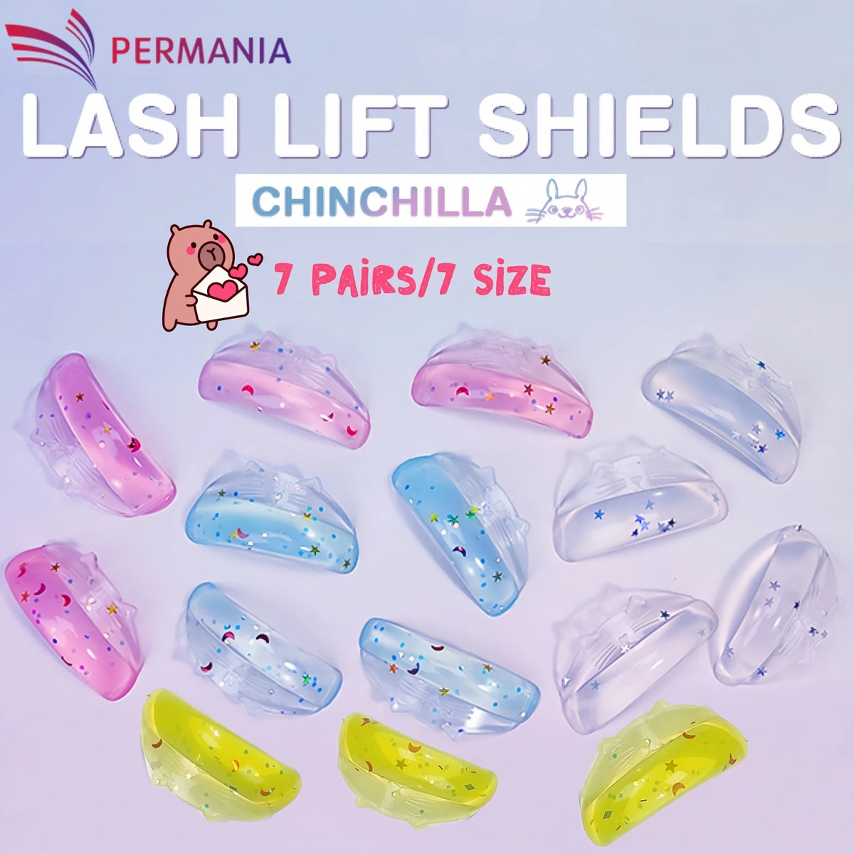 PERMANIA New 7 Pairs Silicone Eyelash Perm Pad Sticky Lashes Rod Shield Lifting 3D Eyelash Curler Accessories Health Beauty Tool