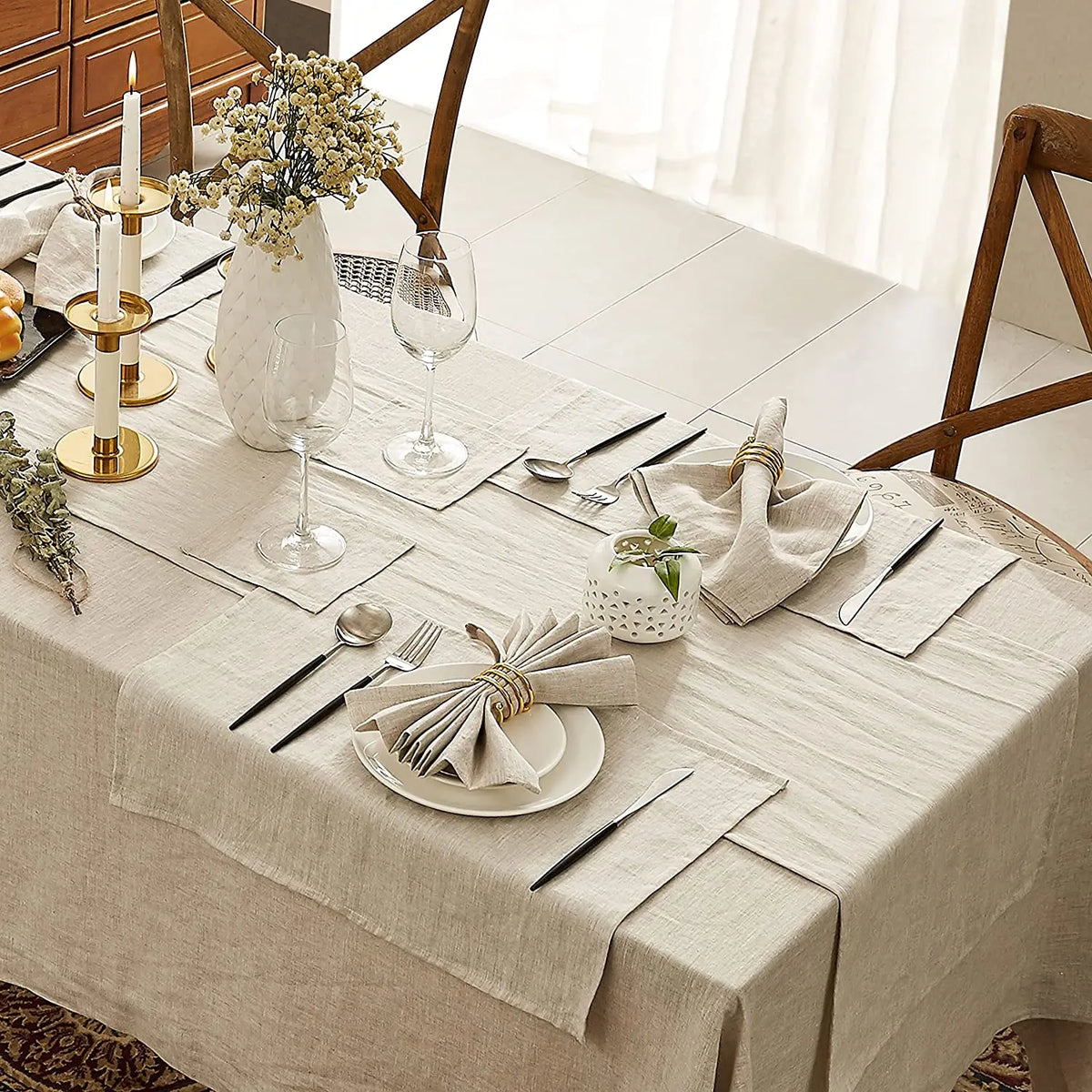 4-Piece Pure Linen Napkin Set – 40×40 cm