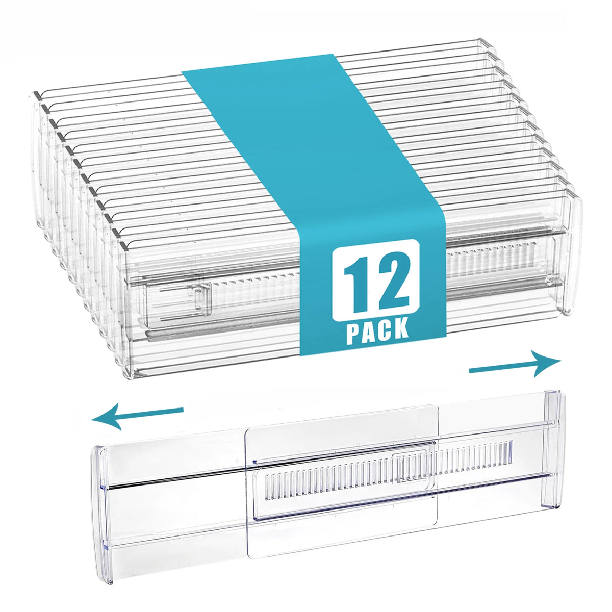 Expandable Clear Drawer Organizer Set – 6/8/10/12 Pack