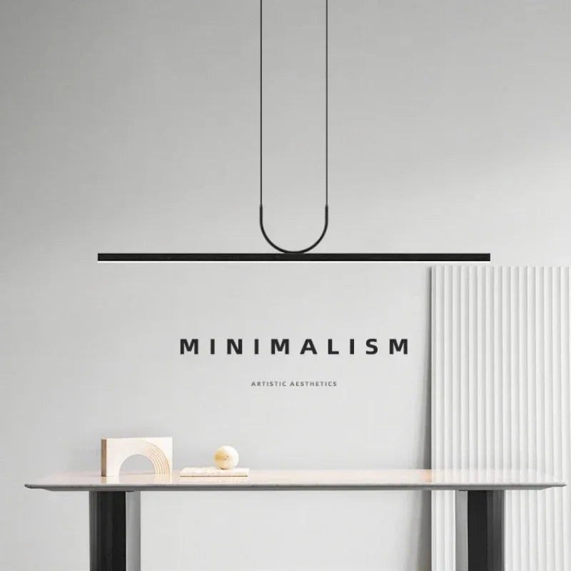 Nordic Minimalist LED Ceiling Chandelier for Dining Living Room Table Kitchen Island Simple Pendant Lamp Indoor Lighting Fixture