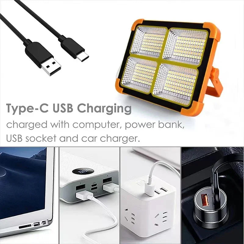 Rechargeable Solar & USB Portable LED Floodlight
