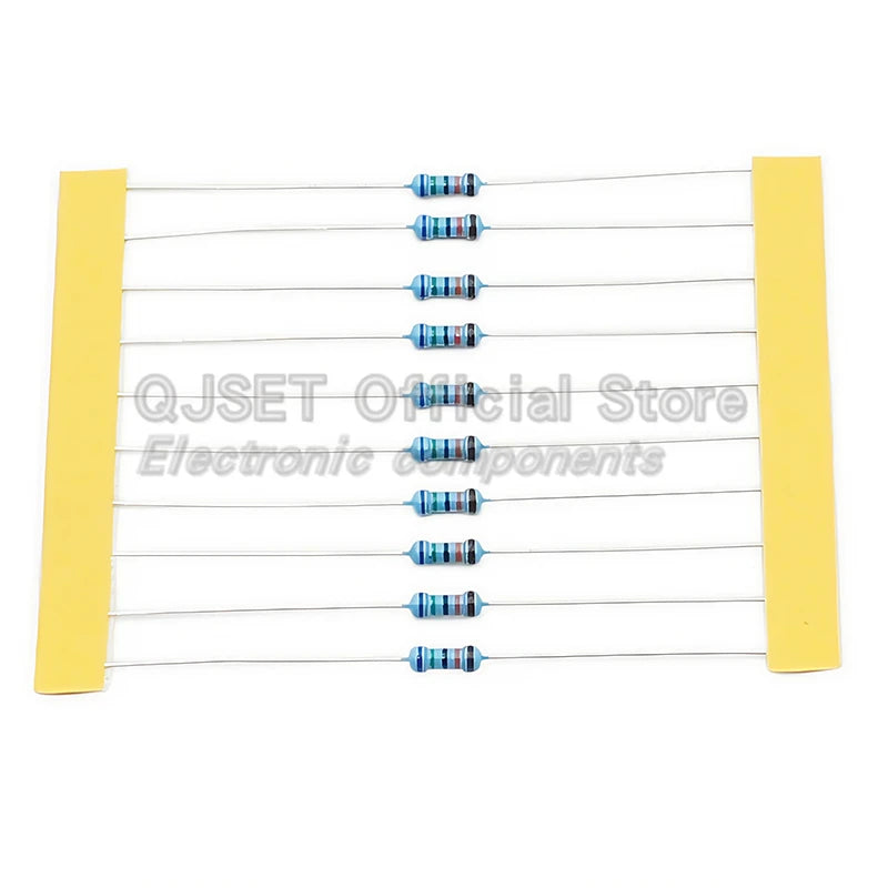 100pcs 1/4W Metal Film Resistor Element 1% 0.25W 1K 1.5K 2.2K 4.7K 10K 22K 47K 100K 470k 100 220  4K7 Ohm 5 Color Ring Resistors