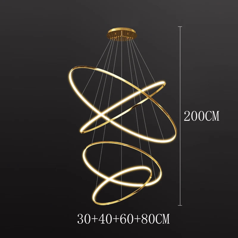 Modern Home Decor LED Lights Pendant Light Lamps for Staircase Chandeliers for Living Room Hanging Light Indoor Lighting