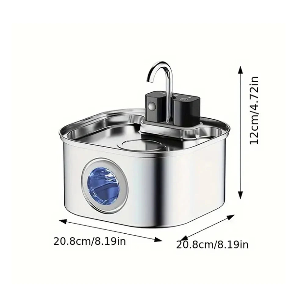 3L Rechargeable Stainless Steel Pet Water Fountain