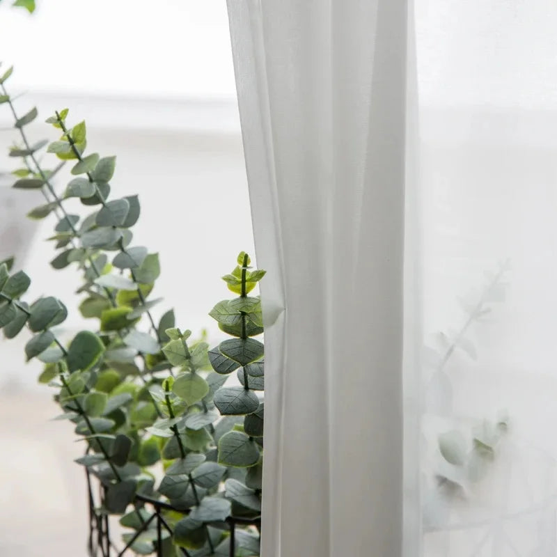 S-Fold Sheer White Curtains – Soft Wave Voile Panels