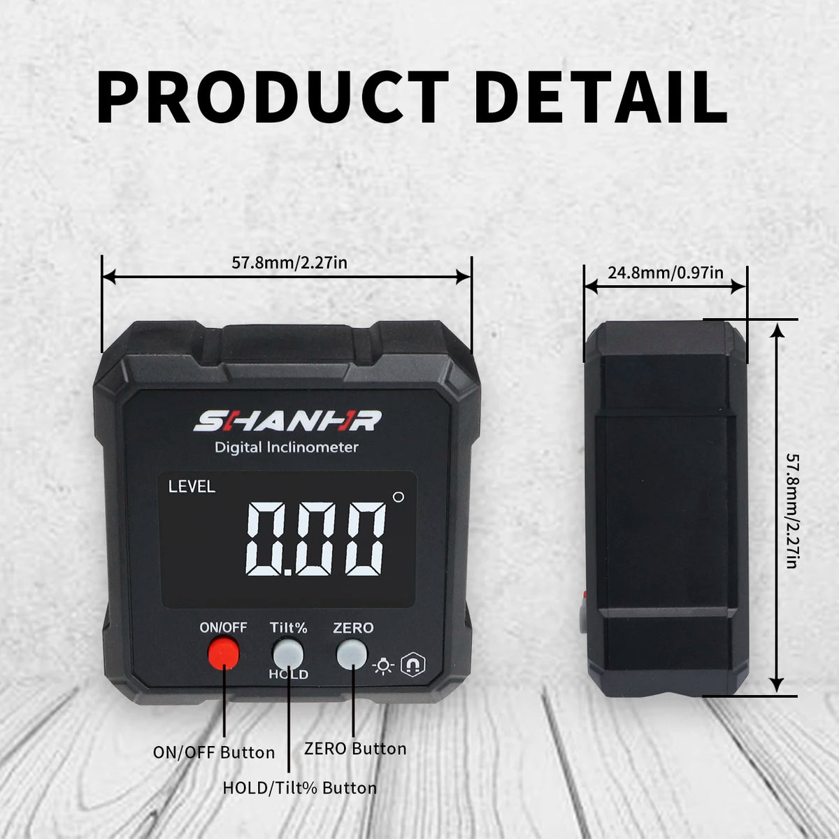 SHANHR Magnetic Digital Angle Finder with Backlight