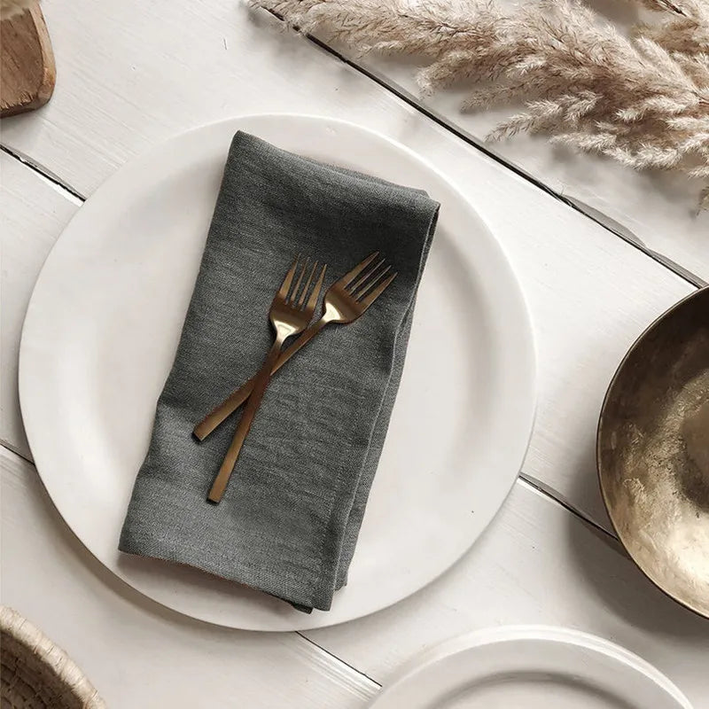 4-Piece Pure Linen Napkin Set – 40×40 cm