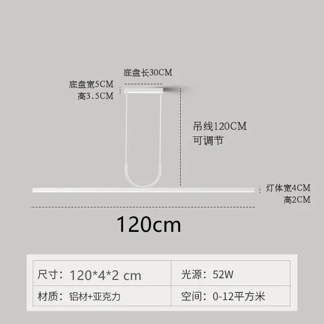 Nordic Minimalist LED Ceiling Chandelier for Dining Living Room Table Kitchen Island Simple Pendant Lamp Indoor Lighting Fixture
