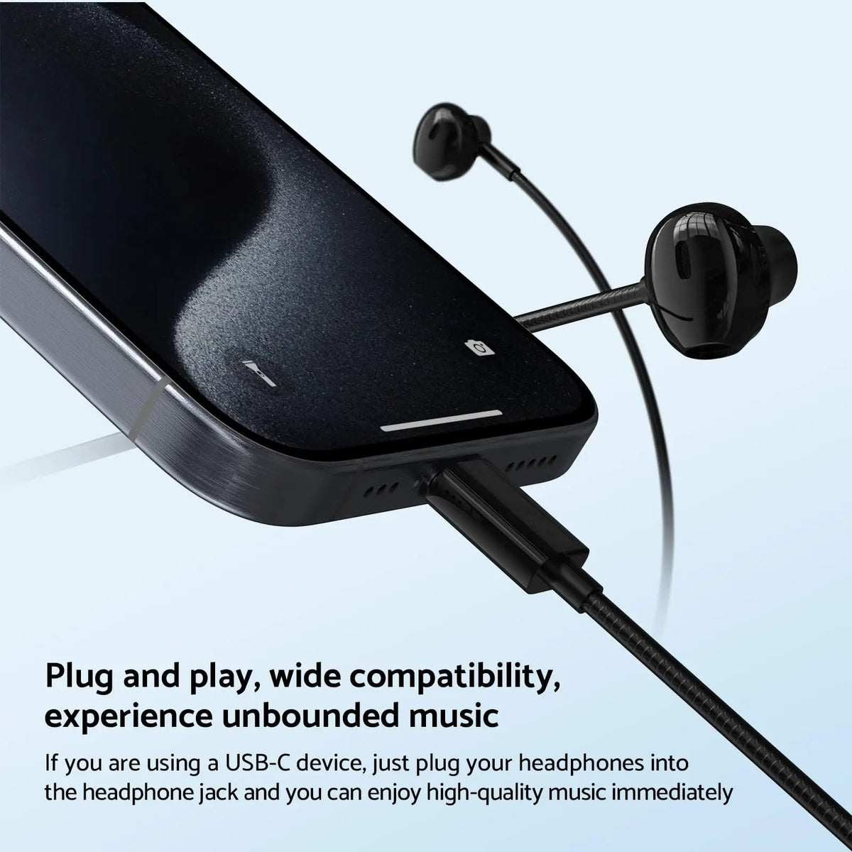 Wired In-Ear Earphones with Mic, USB-C & 3.5mm Options