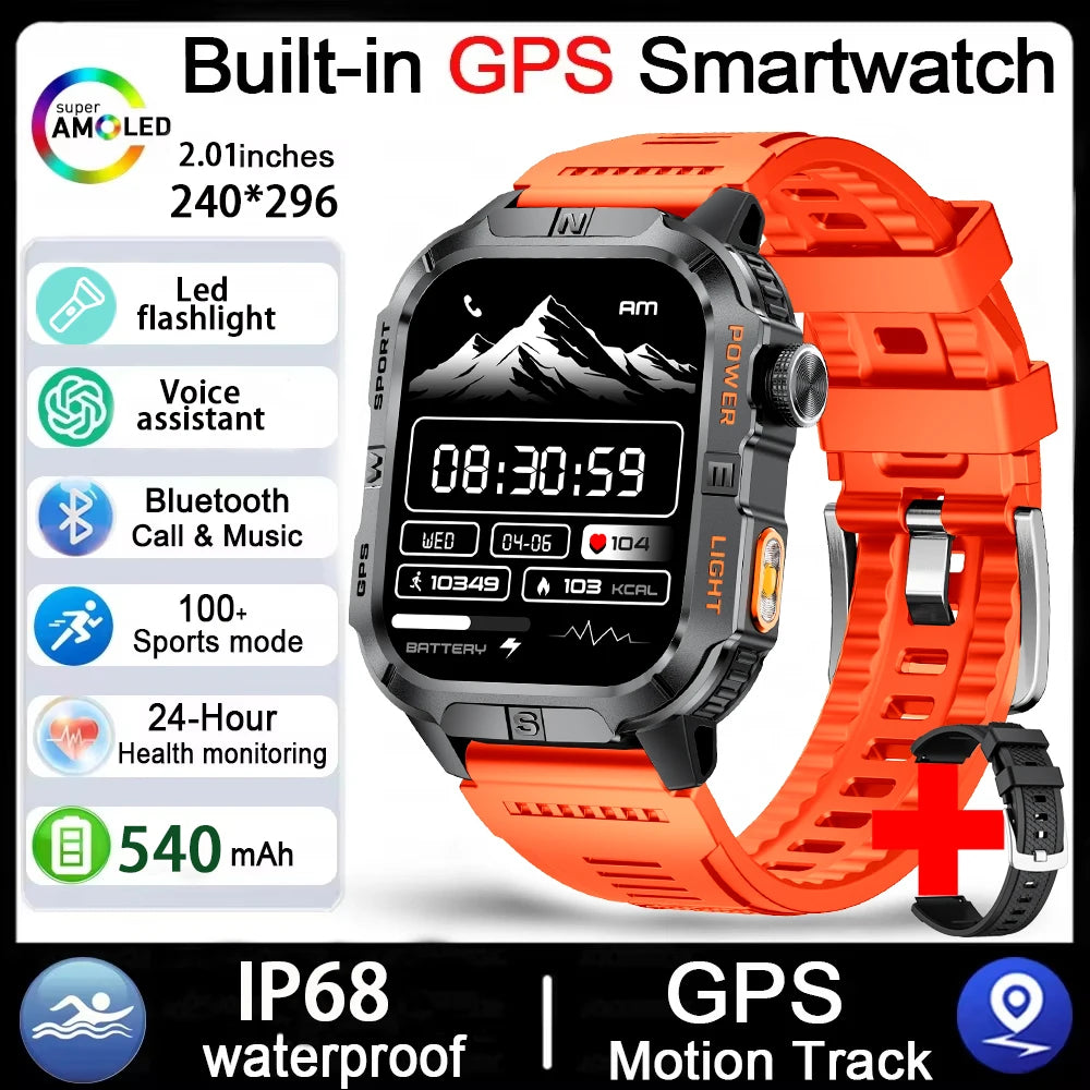 Outdoor GPS Sports Smartwatch with Compass & Calls