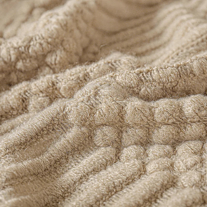 Chunky Knitted Throw Blanket with Tassels – Multiple Colors