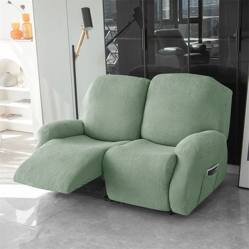 1/2/3 Seater Recliner Sofa Cover Jacquard Solid Color Stretch Couch Coushion Solid Color Sofa Slipcover for Living Room Home