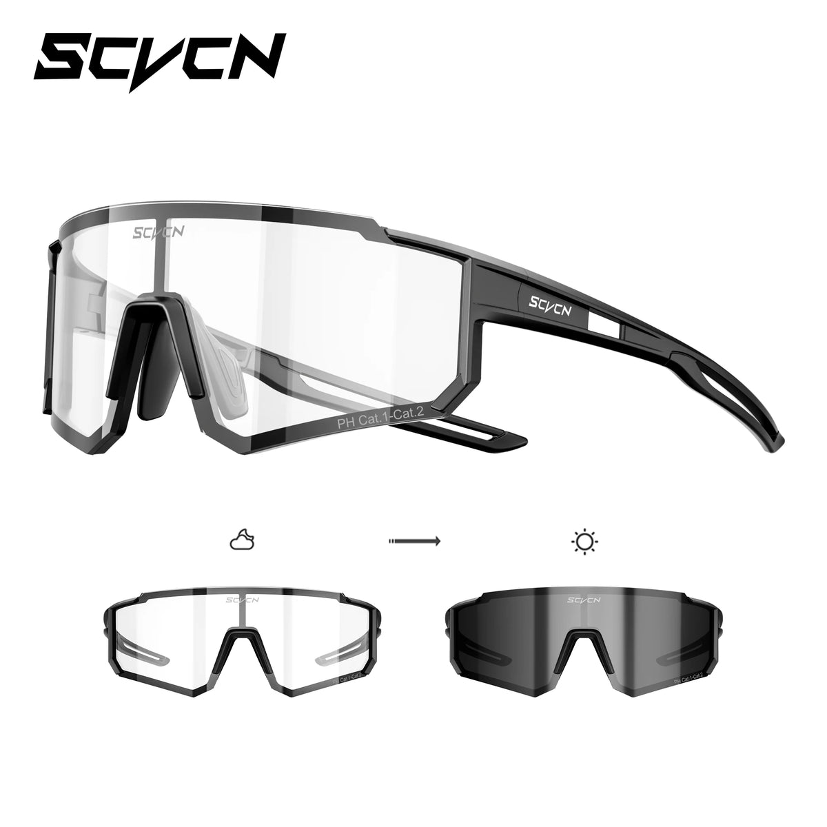 SCVCN Photochromic Sunglasses Outdoor Sports Bike Cycling Glasses Man MTB Climbing Glasses Women Driving Bicycle Eyewear New