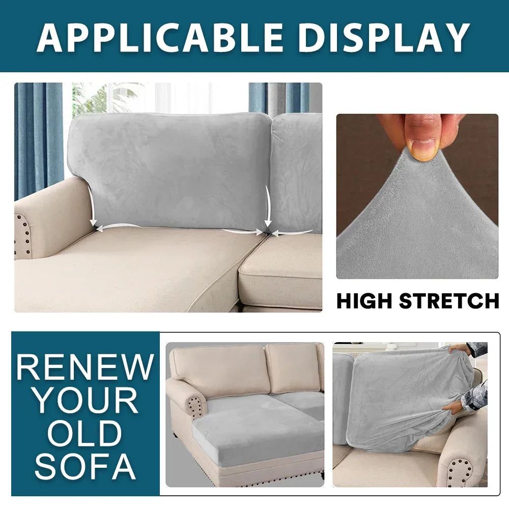 Stretch Velvet Sofa Cushion Cover – Multiple Sizes