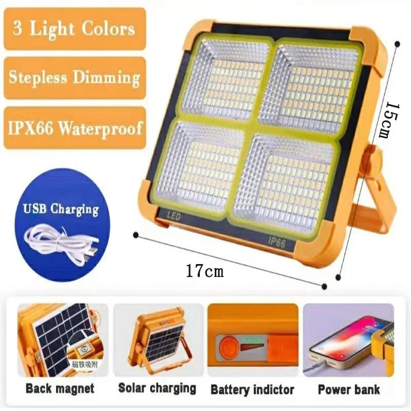 Rechargeable Solar & USB Portable LED Floodlight