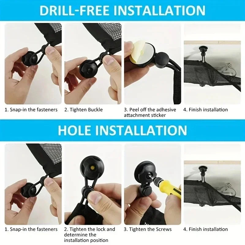 Under-Desk Cable Management Net – Flexible Cord Organizer